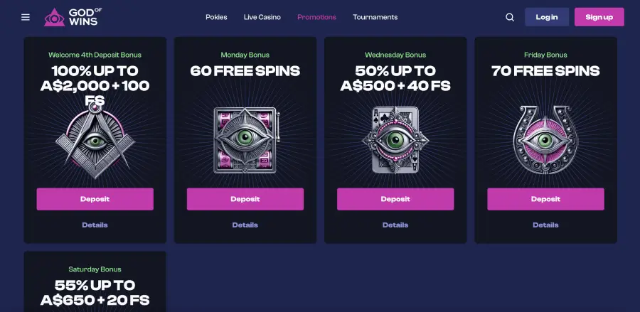 God of Wins Casino deposit